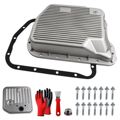 Upgraded aluminum Oil Pan with Gasket&Magnetic Drain Plug&Filter Compatible with Dodge Durango Dakotar 1998-2003 Ram 1500 2500 3500 1996-2010 B1500 B2500 B3500 1998 Replace 52118780AC, 52118780AD