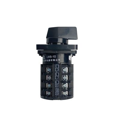 KITYANEXS LW8-10/4 Electrical Changeover Rotary Cam Switch 4 Poles 10A 380V 16 Terminals 3 Positions Sliver Contact 10amp(102)