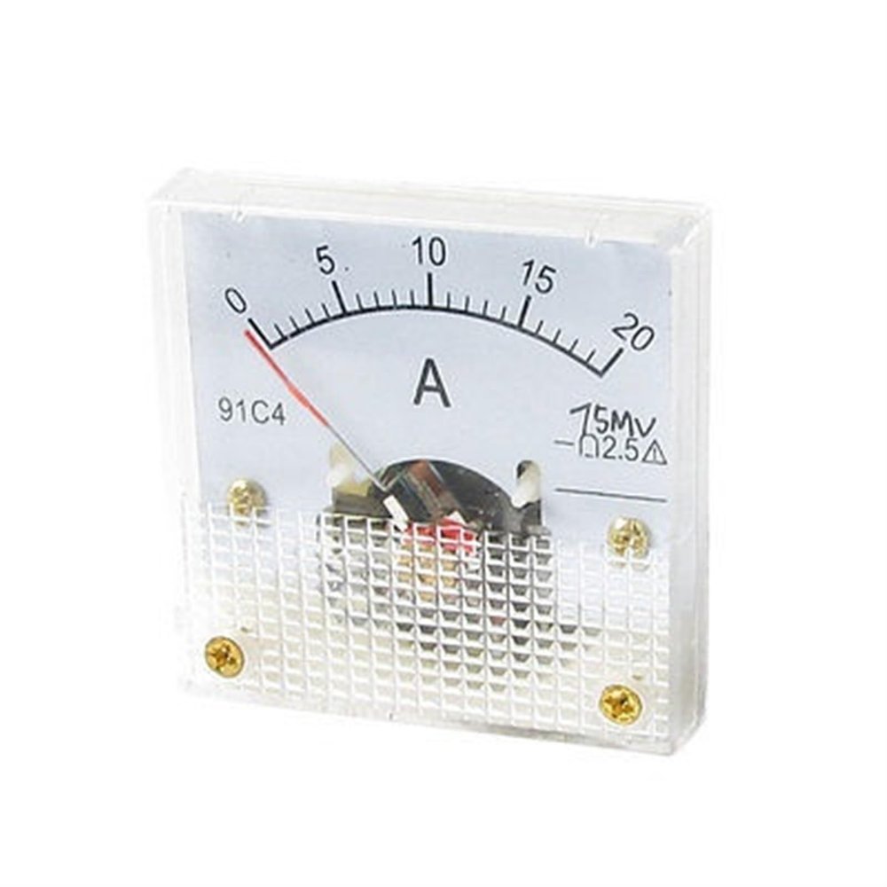 Analogue DC Current Panel Meter 0-20A Amperemeter Gauge W Screws 1Pcs