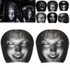 Nosecado Halloween Car Headrest Covers Ghost Face 2 Pack, Cartoon Stretchy Seat Headrest Protector Soft Polyester Fabric with Funny Print for Auto Interior Decoration view 1