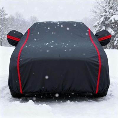 Waterproof Car Cover for Opel Agila 2008-2014, Thicken Hail Protector Full Car Covers with Cotton Lining, Snow Rain UV Resistant for All Seasons