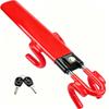 Steering Wheel Lock Twin Bar, for BMW i3 i3 101, Car Steering Wheel Locks, Car Lock Anti-Theft Device Heavy Duty, Universal Fit, 2 Keys,B-Red view 1