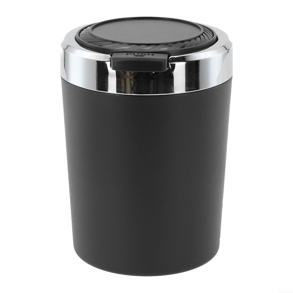 Auto Interior LED Light Smoke Cup, Portable Aluminum Alloy Container With Lid, Detachable Liner For Vehicle Use(Slivery)
