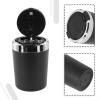 Auto Interior LED Light Smoke Cup, Portable Aluminum Alloy Container With Lid, Detachable Liner For Vehicle Use(Slivery) view 3