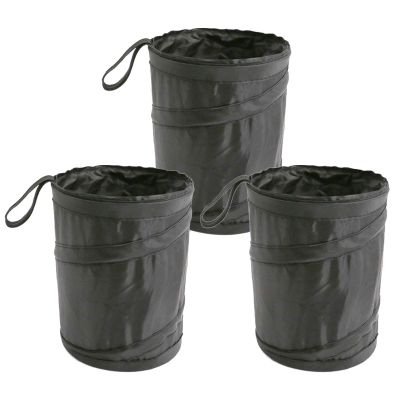 OSOLADY 3pcs Collapsible Pop up Trash Cans - 7.9in Waterproof Hanging Garbage Bin for Back/Front Seat - Camping and RV Accessories for Inside & Outside