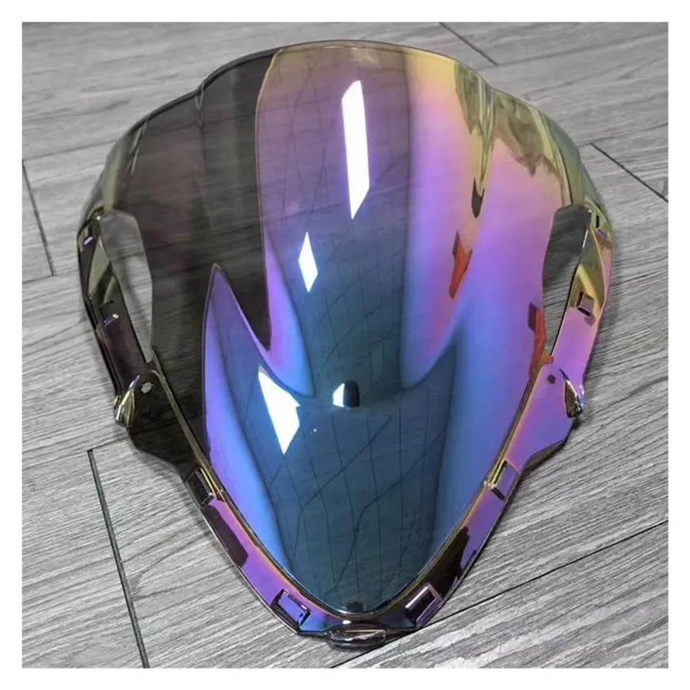 Motorcycle Windshield Screen Motorcycle Windshield Double Bubble Windscreen Screen Front Wind Deflectors For ZX 6R For Ninja 636 ZX-6R 2024 2025 For ZX6R Windscreen Deflector(Iruidium)
