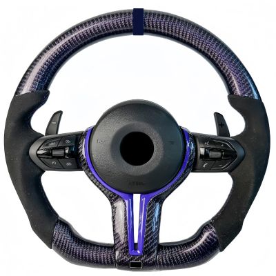 Carbon Fiber Steering Wheel Compatible With BMW 3 Series F30 F31 F32 F33 F34 F36 F22 F23 M2 M3 M4 M5 D-shaped Flat-bottom(Style 2)