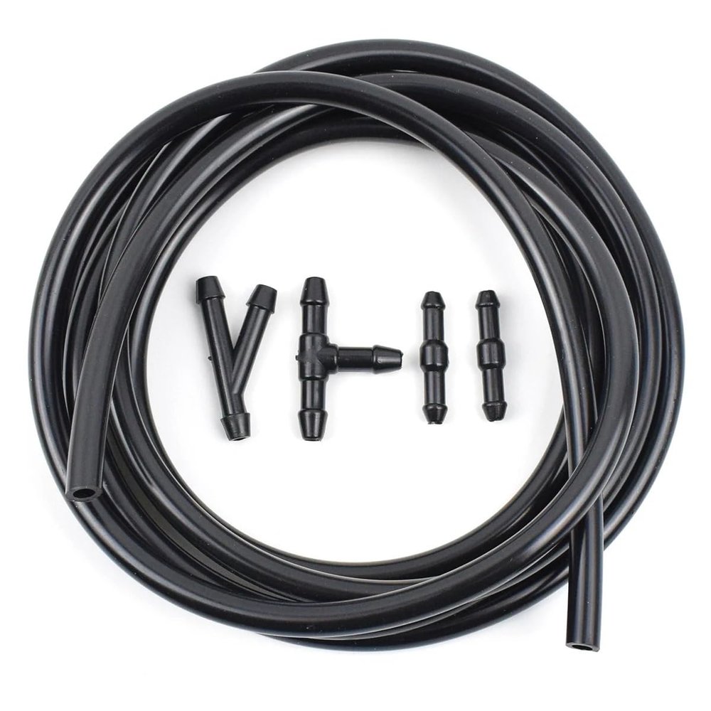 2m Windshield Wiper Washer Nozzle Hose With Connector Kit T Y Straight Pipe Windscreen Spray Jet Water Hose Fluid Tube Joiner parts(2 meters Hose)