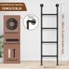 Wall Mounted Attic Loft Ladder - Metal Egress Ladder for Basement Window Well, Black Wrought Iron Climbing Stairs, Ideal for Home, Dorms & Attics (83in/210cm) view 2
