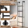Wall Mounted Attic Loft Ladder - Metal Egress Ladder for Basement Window Well, Black Wrought Iron Climbing Stairs, Ideal for Home, Dorms & Attics (83in/210cm) view 3