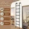 Wall Mounted Attic Loft Ladder - Metal Egress Ladder for Basement Window Well, Black Wrought Iron Climbing Stairs, Ideal for Home, Dorms & Attics (83in/210cm) view 4