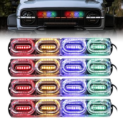 Juren 4PCS 12V Marker Lights Strobe Side Warning Signal Indicator Lamp red yellow blue green LED Emergency Light For Car