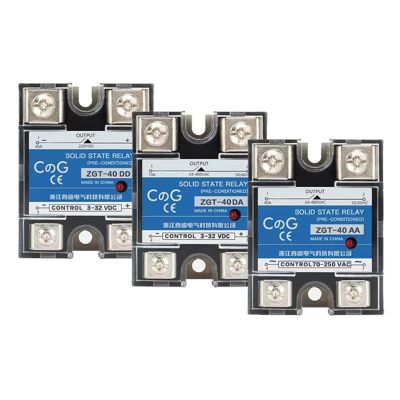 CG 1PCS Single-Phase Solid State Relay Input 3-32VDC to Output 24-480VAC DC to AC/DC to DC/AC to AC SSR 10/25/40A Module(DC to AC,SSR-10A)
