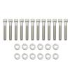 Keenso SBF Intake Manifold Bolts Stainless Steel Kit with Allen Socket Head Bolts and AN Washers 12 Piece Set for for 289 302 5.0L 351W Engine Repair view 1
