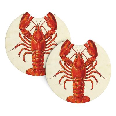2 Pack Red Lobster Print Cup Coaster Universal Automotive Cup Holders 2.7" Waterproof Neoprene Cup Mat Non-Slip Car Coaster for Cup Holder Car Interior Accessories