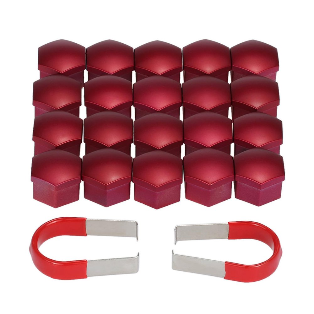 Eacam Wheel Nut Covers Auto Part Vehicle Part Wheel Accessory 20pcs 17mm Bolt Caps Universal Plastic Firm Fit for Protection with 2 Removal Tools for Car Wheels