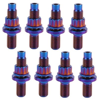 Titanium M10x1.25mm Stud Sets (Burnt Blue - 8pk 55mm)