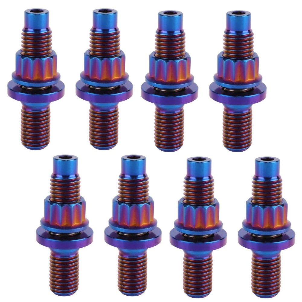 Titanium M10x1.25mm Stud Sets (Burnt Blue - 8pk 55mm)