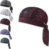 Paisley Cooling Headscarf Cap Set, Elastic Fit Bandana Beanie, Motorcycle Pirate Head Wrap for Outdoor Cycling Running (Red) view 1