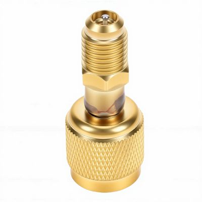 POCREATION HVAC Charging Adapter Brass 1/4 in Straight Through