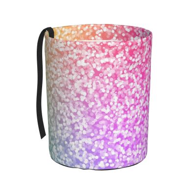 Fuzquwu Colorful Glitters 2 for Car Trash Can, Collapsible Car Garbage Bin, Portable Leak-Resistant Organizer for Vehicle