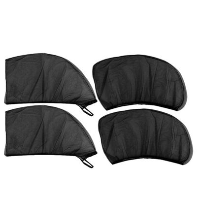 MotorCart Basics 2/4Pcs Elastic Car Window Sunshades Breathable Mesh Side Window Screen for Family Pet Uv Protection Fit for Most Cars(2Pcs Front Window +2Pcs Rear Window)