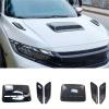 Ayerann 3 Pcs Car Air Flow Intake Hood Scoop Vent Bonnet Decorative Cover Center Side Air Outlet Hood Universal Auto Exterior Accessories(Carbon Fiber Look) view 2