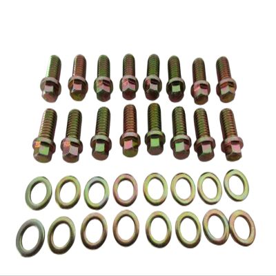 6 Point Zinc Header Bolt Kit for Small Block Ford V-8 289 302 351W 351C 400M Also for Big Block Ford Fe 352 390 428 429 460, Header Bolt Kit Part Number 9827