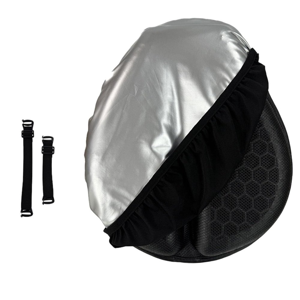 Motorcycle Gel Seat Cushion - Universal TPE Shock Absorption Pad with Waterproof Cover, Breathable Non-Slip Ergonomic Long Ride Comfort for Motorbike & Scooter (Black, 14.37" x 15.75") (Black)