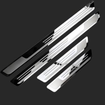 H-Quenby 4Pcs Car Door Sill Protector Compatible with 2023-2025 Toyota RAV4/RAV4 Hybrid Door Entry Guard Glossy Scratch Shield Stainless Steel Welcome Pedal Cover