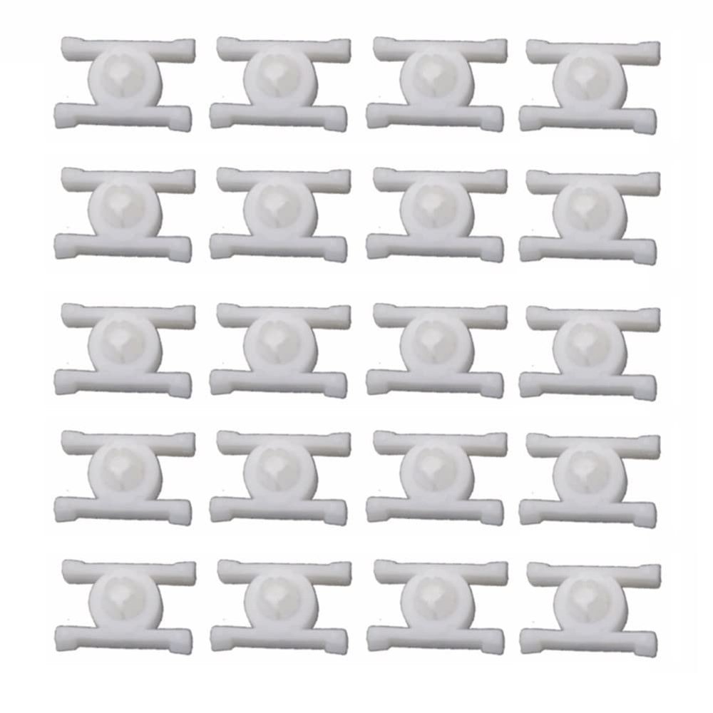 KoiLykke 20 Pcs White Nylon Rocker Panel for Door Moulding Clip Retainer for E10 E21 E30 2002 320i 318i 325i, Fits 8mm Hole