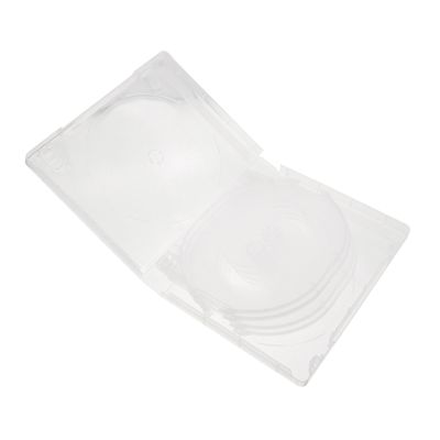 TEHAUX Plastic CD Storage Case 10-disc Holder Box, Portable Hard Plastic Media Disc Organizer for Home Office Shelf, White Standard Jewel CD DVD Cover