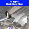 Edinstry 1" OD 45-Degree Mandrel Bend Exhaust Elbow Pipe, SS304 Stainless Steel, 0.047" Wall Thickness, Universal Exhaust Piping for Car Modification 1 Piece view 2