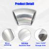 Edinstry 1" OD 45-Degree Mandrel Bend Exhaust Elbow Pipe, SS304 Stainless Steel, 0.047" Wall Thickness, Universal Exhaust Piping for Car Modification 1 Piece view 4
