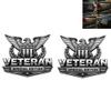 Veteran Special Edition Metal Car Emblem, 5" Premium 3D Chrome Badge with American Flag & Eagle Design, Patriotic Military Decal for Truck SUV Motorcycle Toolbox Garage Wall Decor (2pcs) view 1