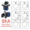 USUFKCXDG LW26-25 Cam Switch ON-Off 2/3/4/5/6/7/8 Positions 25A DIY Rotary Changeover 4/8/32/48 Terminals Screws Silver LW26 LW28(1-2-3,7P-28 terminals) view 3