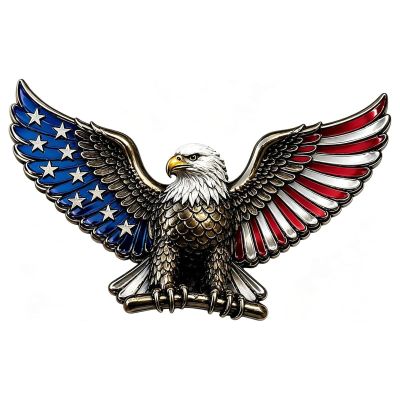 Eagle of Freedom Patriot Badge, 3D Metal American Eagle Auto Badge, Patriotic Decal Sticker, 4th of July Patriotic Red White Blue USA Flag Auto Badges for Truck SUV Motorcycle Laptop (1pc)