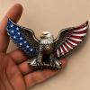 Eagle of Freedom Patriot Badge, 3D Metal American Eagle Auto Badge, Patriotic Decal Sticker, 4th of July Patriotic Red White Blue USA Flag Auto Badges for Truck SUV Motorcycle Laptop (1pc) view 2