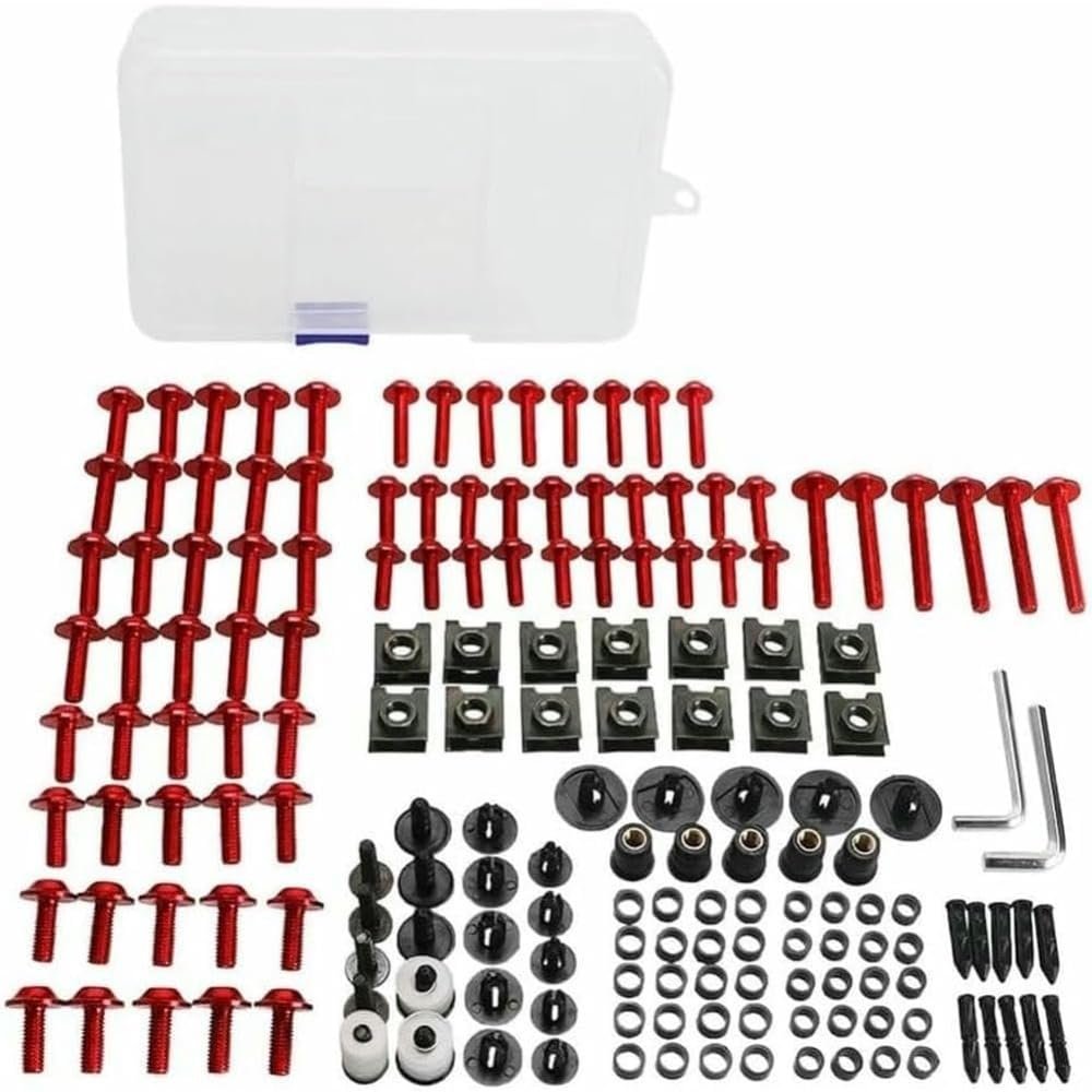 Motorcycle Fairing Bolt Kit Fit for Xp500 XP 500 2001-2009 M5 M6 Windscreen Screws Fastener Clips 195Pcs Red