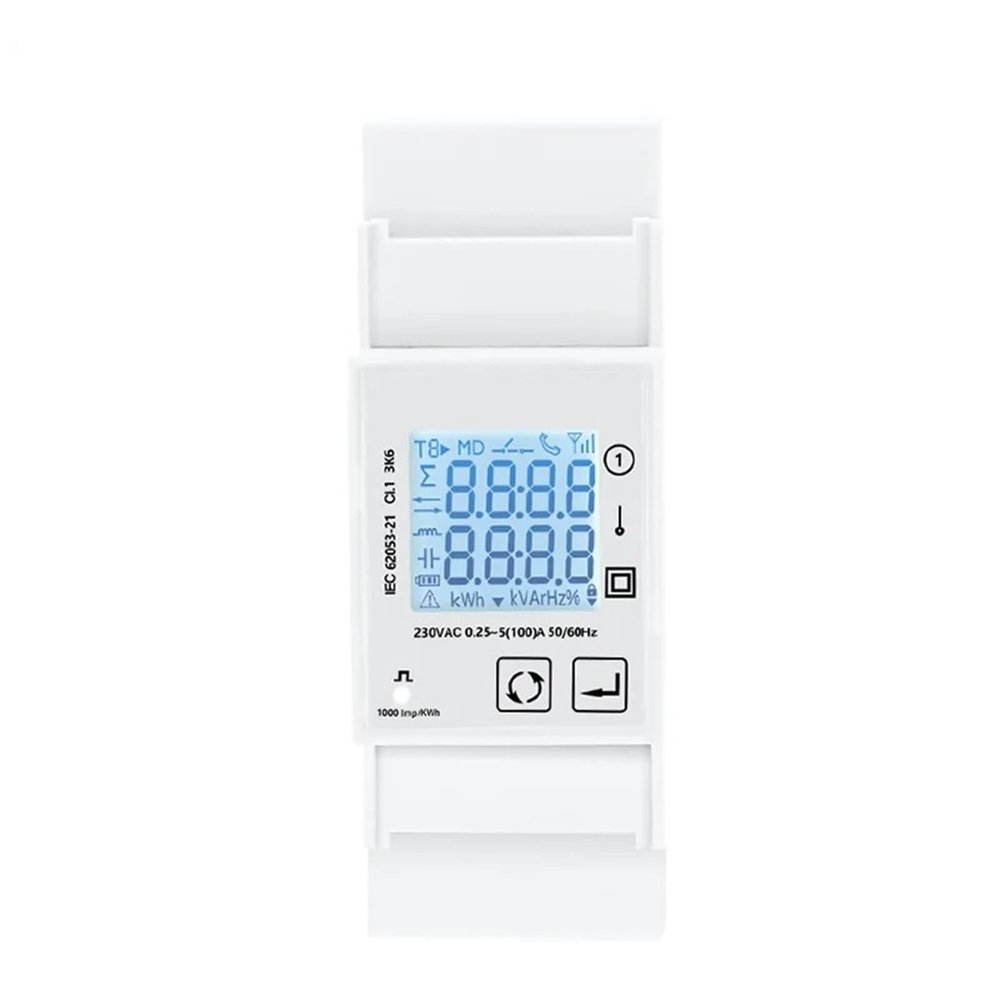 230V Singe Phase Energy Meter Pulse/Output RS485 Electricity Kwh 1Pcs