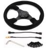 Vistreck 14in Racing Steering Wheel - Black Suede with Stitching, 6-Bolt Compatible & Horn Button Included view 1
