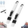 2-in-1 Window Groove Cleaning Brush, Detachable Handheld Crevice Cleaner Tool, Detachable Crevice Cleaning Brush with Dustpan for Sliding Door Track, Window Seal, Sill (Black) view 1