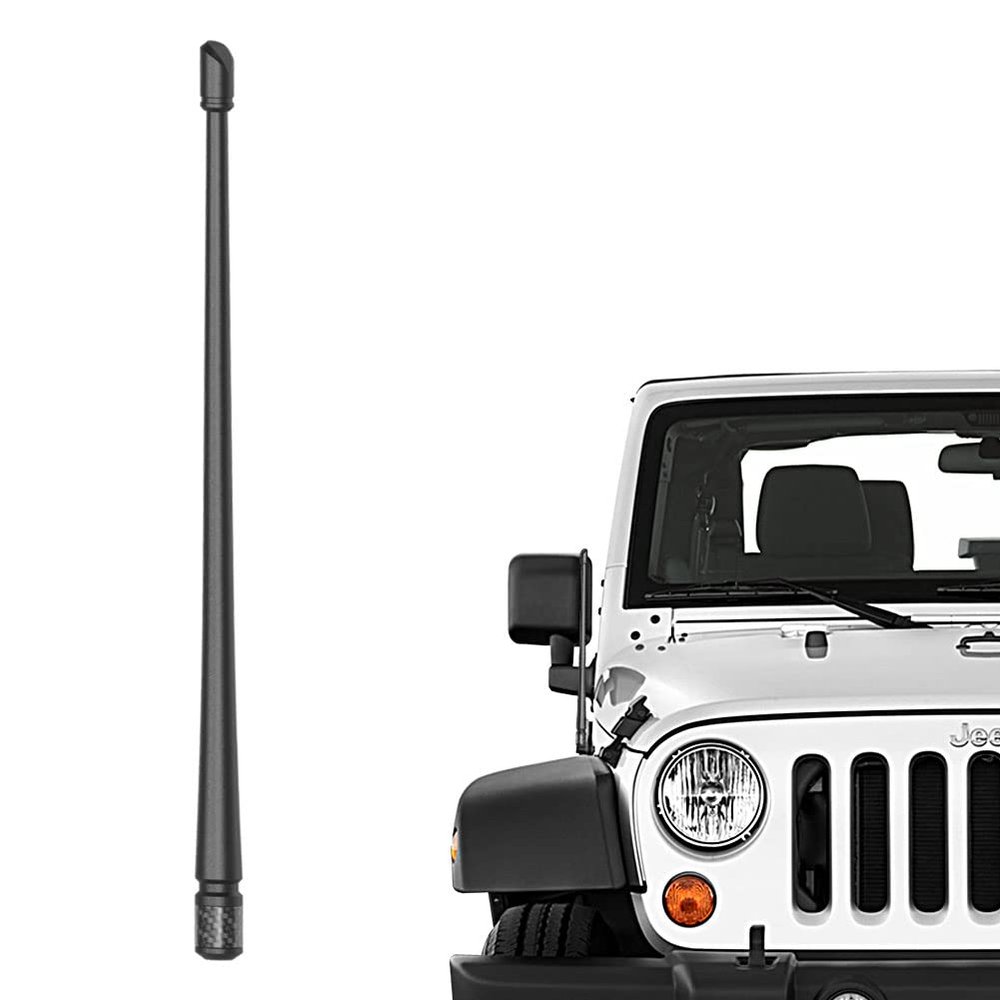 RYDONAIR Antenna Compatible with Jeep Wrangler All Models 2007-2026 & Jeep Gladiator 2020-2026, Internal Copper Coil for Enhanced Reception, 13 inches Flexible Rubber Antenna Replacement