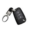 M.JVisun Soft Silicone Rubber Carbon Fiber Texture Case Key Fob Cover For Volkswagen Atlas e-Golf Golf Jetta Lamando Polo For Tiguan For Touran L Flip Car Remote Key - Black - Weave Keychain view 1
