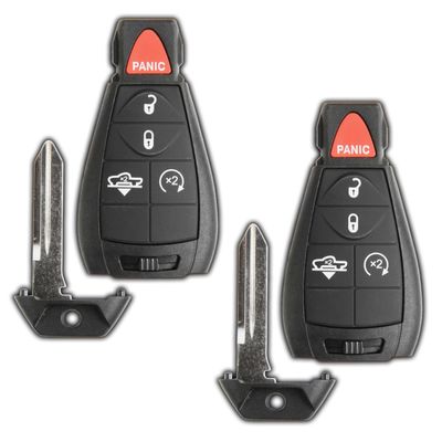 KeylessOption Keyless Entry Remote Car Key Fob Alarm for Ram 1500 2500 3500 Air Suspension, GQ4-53T (Pack of 2)