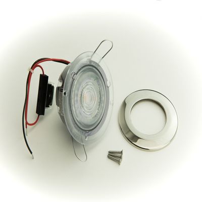 Aqua Signal 16621-7 Atlanta 3.34" Round Interior LED Directional Light - White with Stainless Steel Housing