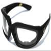 Choppers Mens Biker Padded Motorcycle Goggles Glasses - Several Lens Colors Available! (Black - Clear Lens), 5.5w x 1.625h view 1