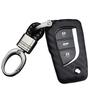 M.JVisun Soft Silicone Rubber Carbon Fiber Texture Case Key Fob Cover For Toyota 4Runner Avalon C-HR Camry Corolla Fortuner Highlander Levin RAV4 LE Sequoia Sienna Tacoma Tundra Yaris Car Key - Black view 1