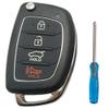 Folding Replacement Key Fob Cover Case fit for 2013 - 2019 Hyundai Sonata Santa Fe Keyless Entry Remote Control Key Fob Shell No Chip view 1