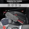 Car Duster Interior by TAKAVU, 360 Microfiber Fingers, Unbreakable Comfort Handle, Lint and Scratch Free, Include Microfiber Towel, for Car & Home Use, The Best Auto Accessories Gray view 2